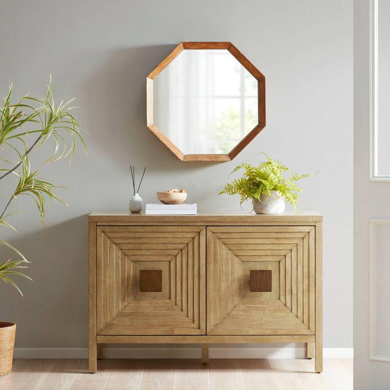 Natural Wood 2-Door Accent Cabinet with Adjustable Shelves