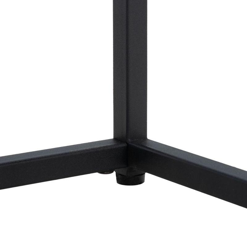 Ackley Black Metal and Glass Hallway Table with Storage