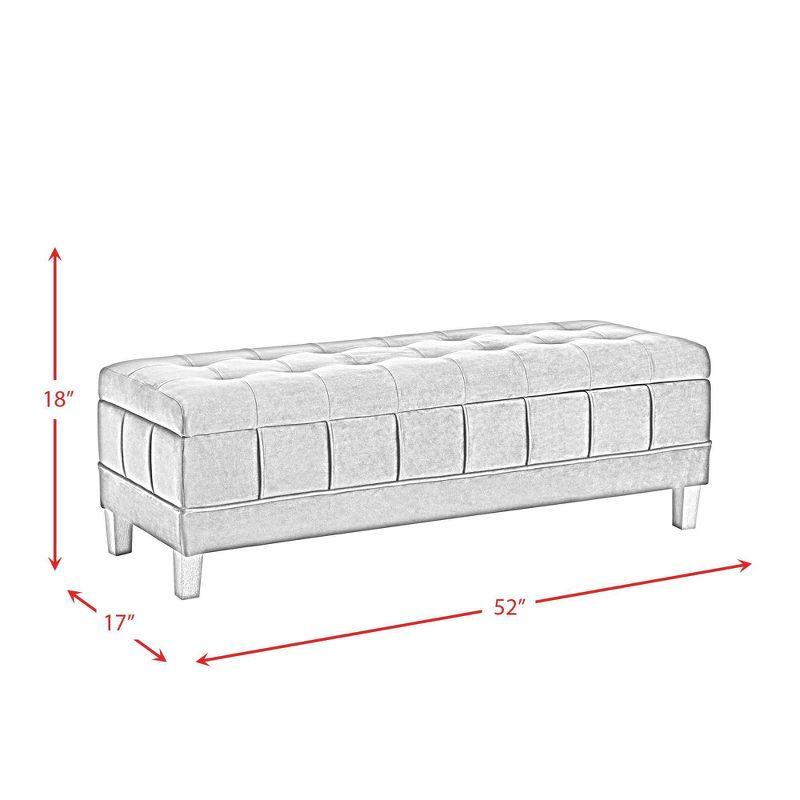 Jude Tufted Storage Ottoman Cobalt - Picket House Furnishings: Upholstered Bench with Lid, Modern Style