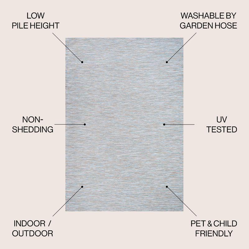 4'x6' Ethan Modern Flatweave Solid  Area Rug, Gray - JONATHAN Y
