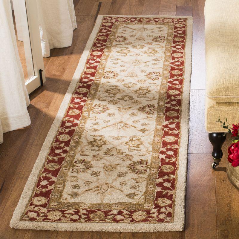 Anatolia AN522 Hand Tufted Indoor Runner Rug - Ivory/Red - 2'3"x14' - Safavieh