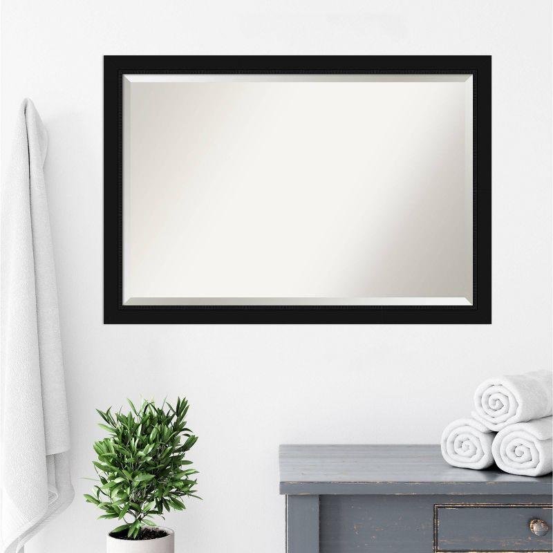 Avon Black 27" x 39" Beveled Bathroom Wall Mirror