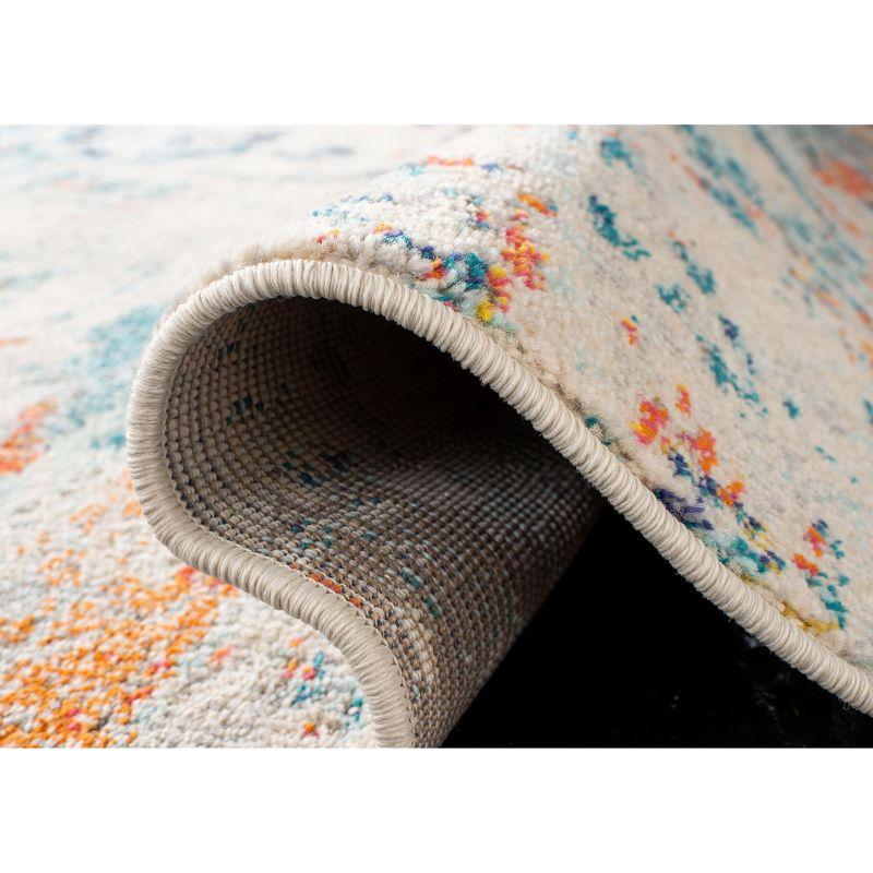 Madison MAD478 Power Loomed Indoor Runner Rug - Cream/Orange - 2'2"x6' - Safavieh