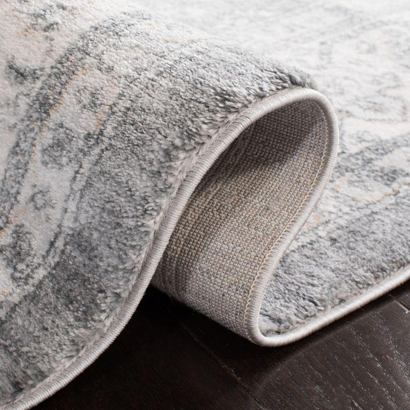 Isabella ISA916 Power Loomed Area Rug - Grey/Cream - 8'x8' - Safavieh