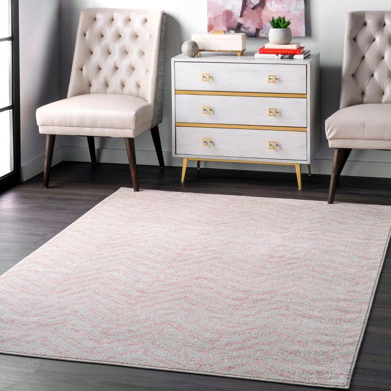 Nuloom Rosanne Geometric 5x7 Indoor Area Rug for Living Room Bedroom Dining Room Kitchen, Pink/Ivory
