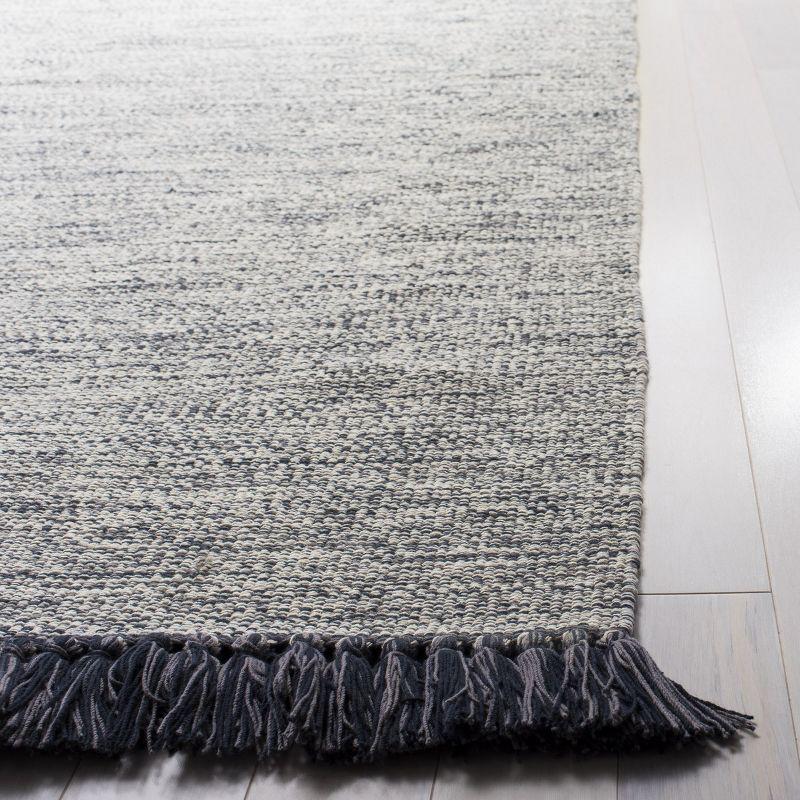 Coastal Charm Hand-Woven Cotton Flatweave Rug, 8' x 10', Gray