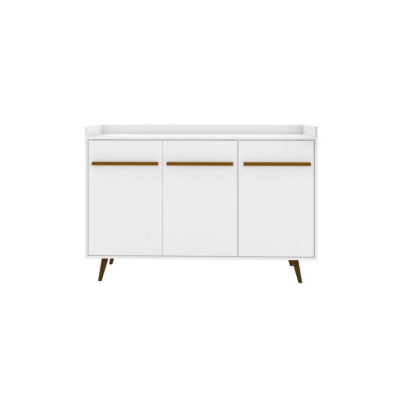 53.54" Bradley Buffet Stand White - Manhattan Comfort: Mid-Century Modern Storage Console