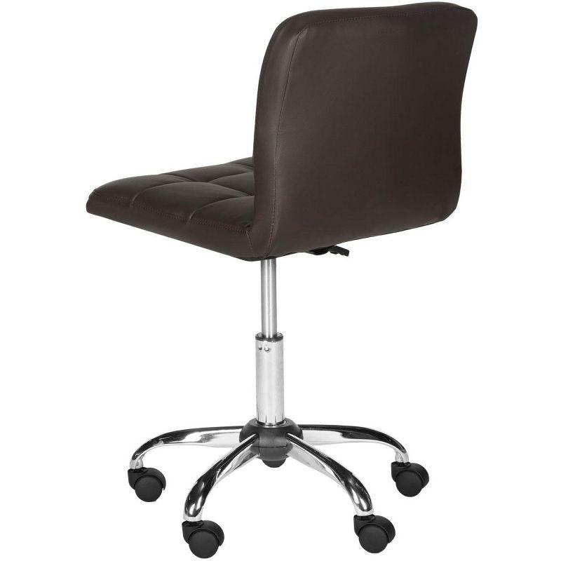 Brunner 32" Brown Leather and Metal Armless Task Chair