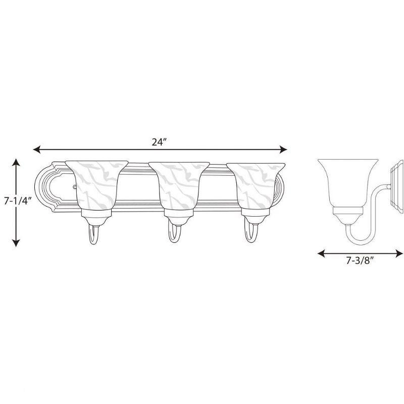 Progress Lighting Builder 3-Light Bath Bracket, Brushed Nickel, Alabaster Glass