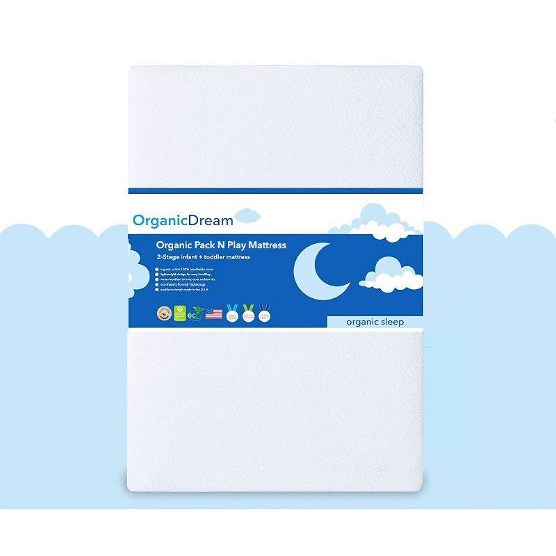 Organic Dream Greenguard Gold Certified 2 Stage Standard Crib/Toddler Rectangle Mattress