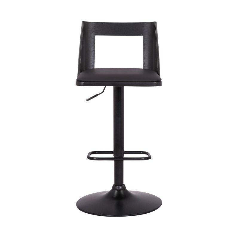 Milan Adjustable Swivel Faux Leather Metal Barstool - Armen Living