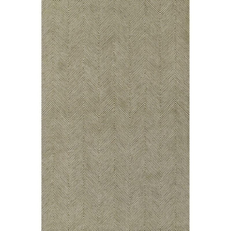 Momeni 8'x10' Charles Zig Zag Handtufted Area Rug Green: Wool, Cotton & Latex Backing, Low Pile, Indoor Use, Rectangle