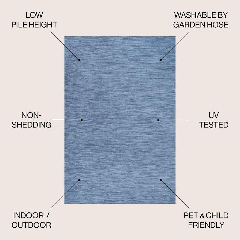 9'x12' Ethan Modern Flatweave Solid  Area Rug, Blue - JONATHAN Y