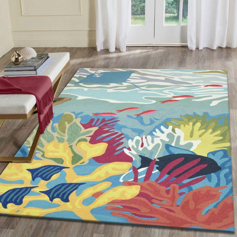 Liora Manne Ravella Ocean View Indoor/Outdoor Rug Blue 2'6" x 4'