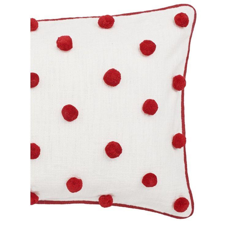 carol & frank 14" x 22" Ruby Dot Oblong Tufted Throw Pillow