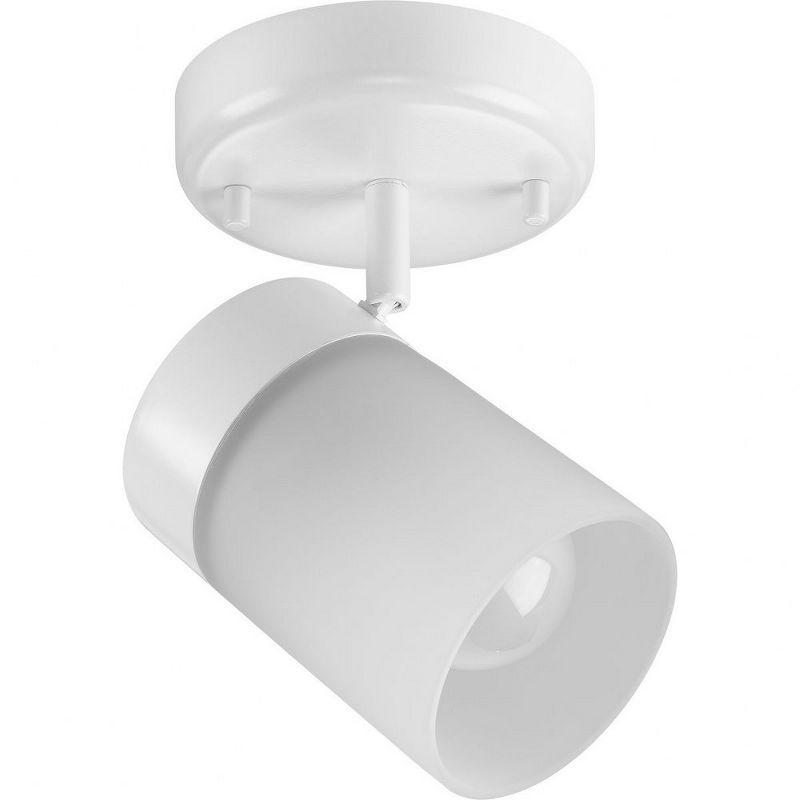 Progress Lighting, Ridgecrest, 1-Light Wall Sconce, Satin White, Frosted Glass Shade