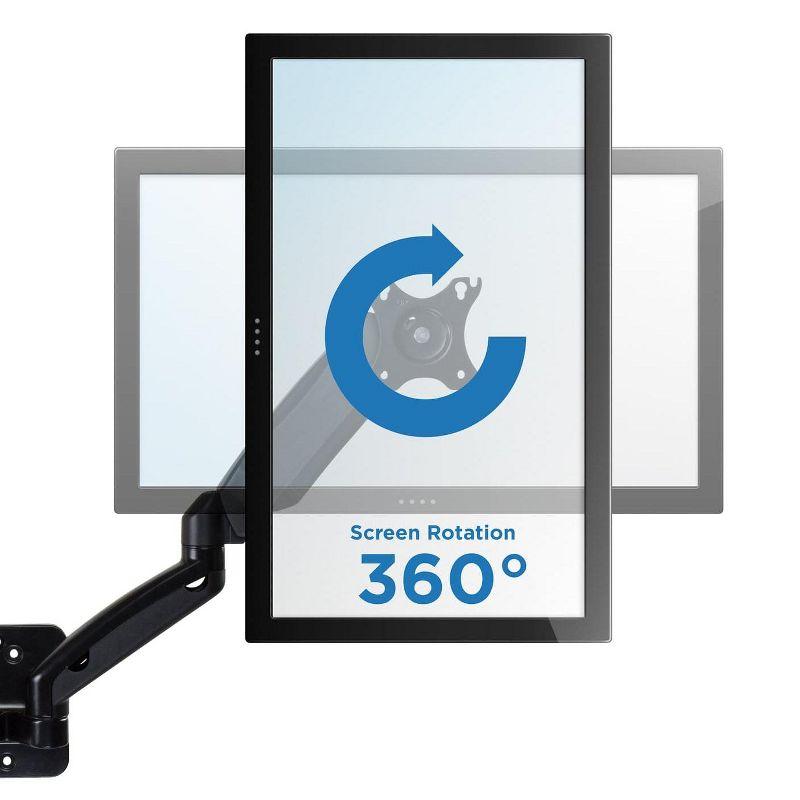 Mount-It! Full Motion Dual Arm Monitor Wall Mount, Works with Monitors from 13" to 27" Weighing Up to 14.3 lbs.