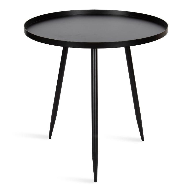 Kate and Laurel Duvall Round Metal Side Table, 20x20x20.5, Black