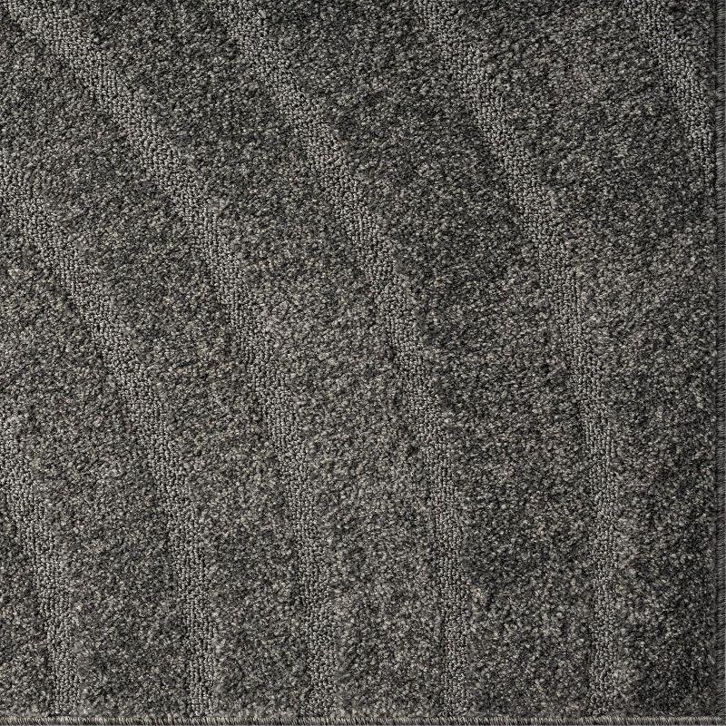 Luxe Weavers Modern Geometric Wave Anthracite 2x3 Area Rug