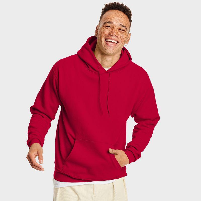 Hanes EcoSmart Men's Fleece Hoodie Deep Red S
