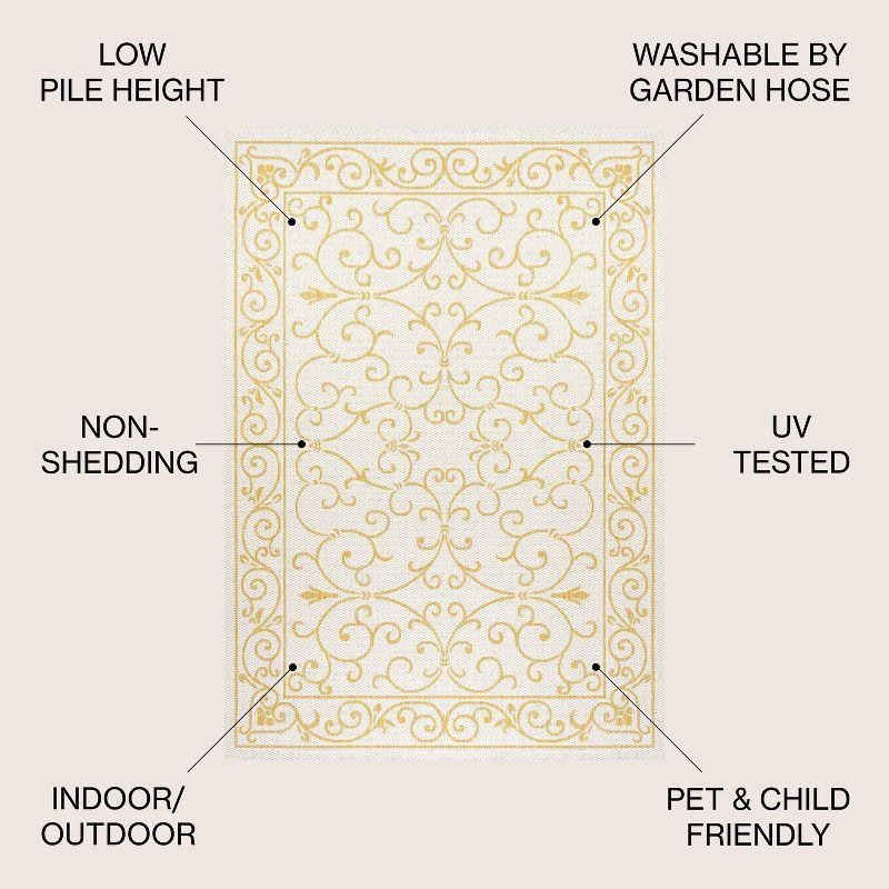 Charleston Vintage Filigree Textured Weave Indoor/Outdoor Area Rug  - JONATHAN Y