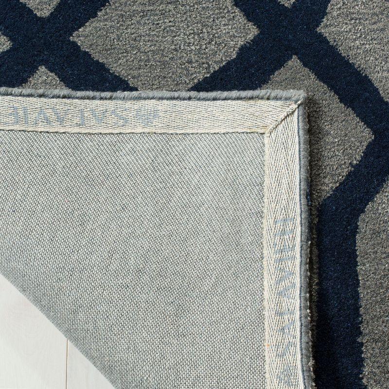 Soho SOH411 Hand Tufted Area Rug - Grey/Dark Blue - 3'6"x5'6" - Safavieh.