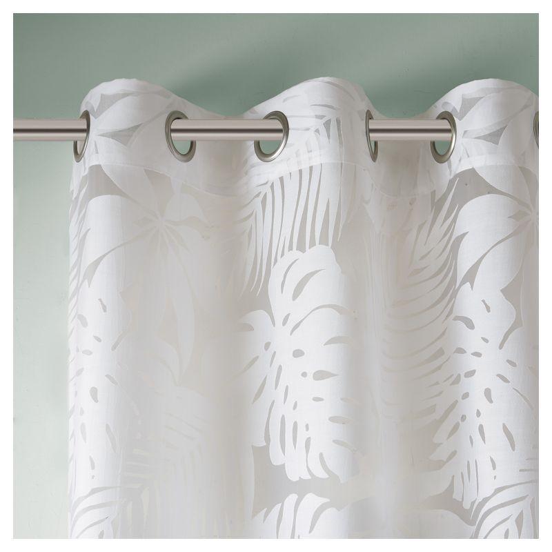 Madison Park Leilani Palm Leaf Burnout Single Window Sheer
