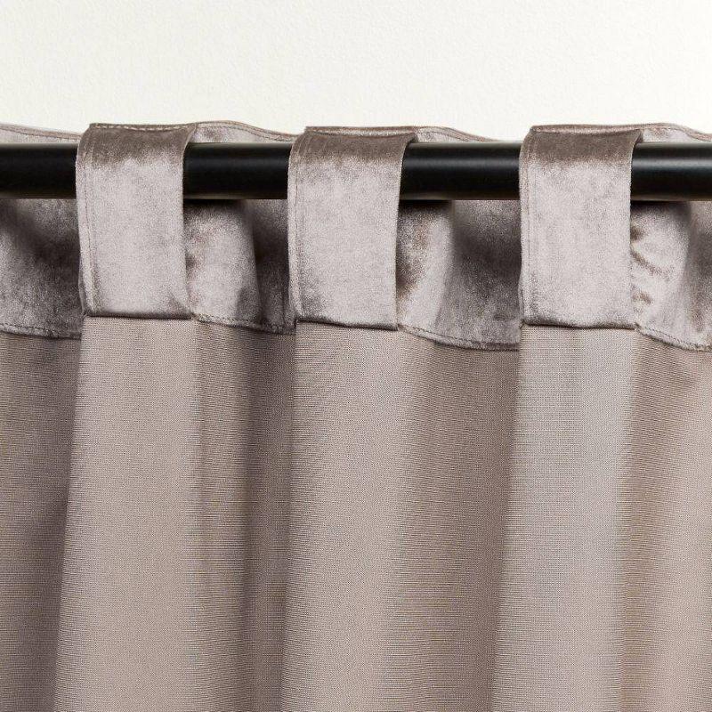 Set Of 2 Velvet Back Tab Light Filtering Window Curtain Panels - Exclusive Home