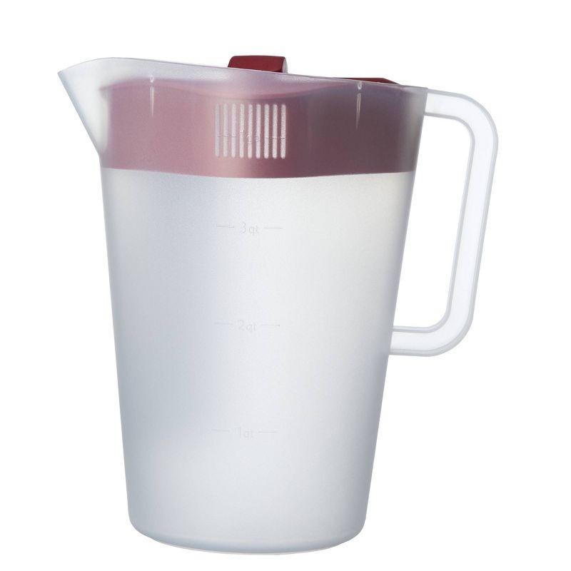 GoodCook Plastic Pitcher with 4 Way Lid - 1 Gallon - Red