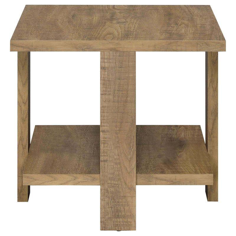 Coaster Dawn Farmhouse Square Wood End Table With Shelf Mango