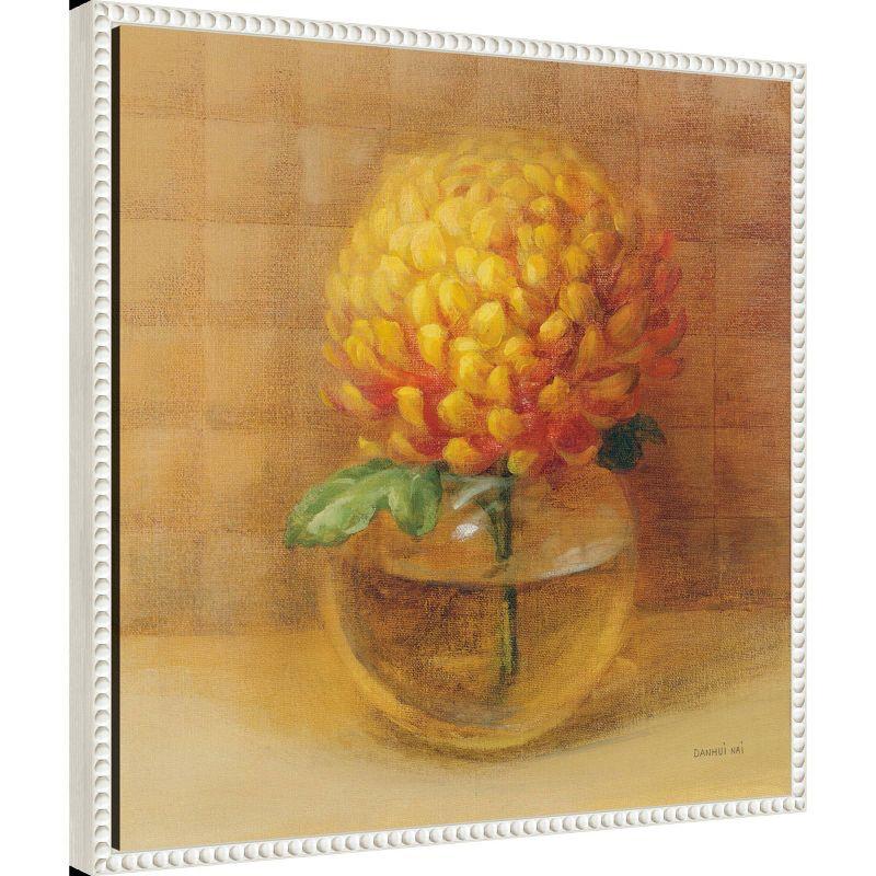 Amanti Art 22"x22" Chrysanthemum in Glass by Danhui Nai Framed Canvas Wall Art Print