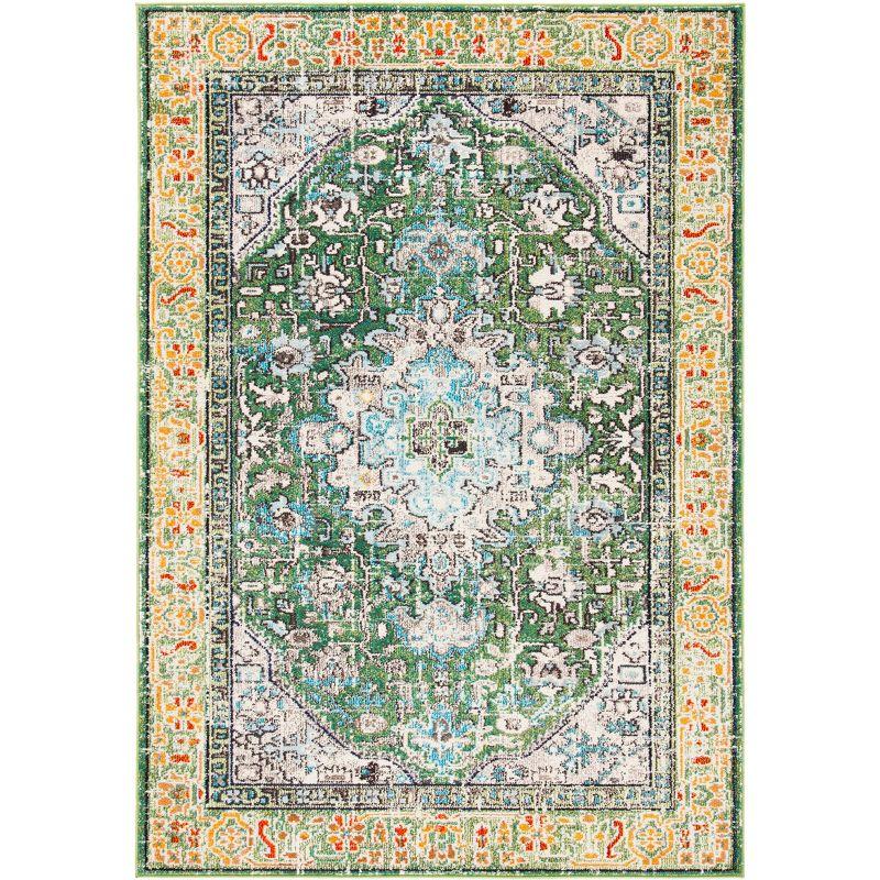 Madison MAD474 Power Loomed Indoor Area Rug - Green/Turquoise - 6'x9' - Safavieh