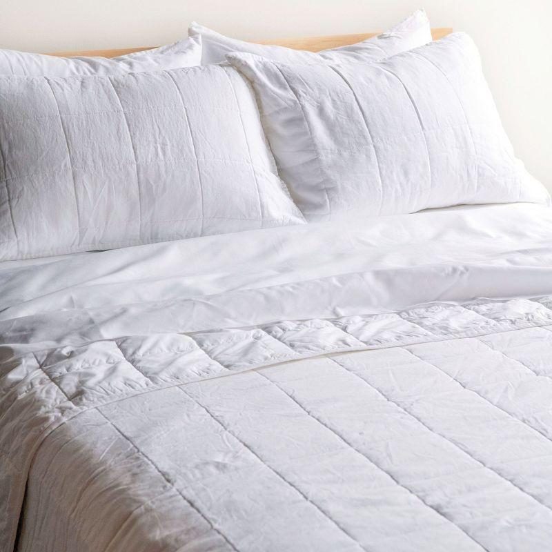 French Linen Box Stitch Quilt & Sham Set