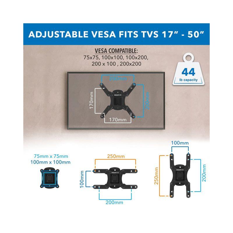Mount It Compact Full Motion TV Wall Mount - For Tvs Up To 50"