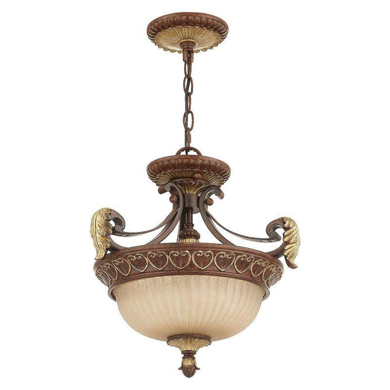 Livex Lighting Villa Verona 2 - Light Pendant in  Verona Bronze/Aged Gold Leaf