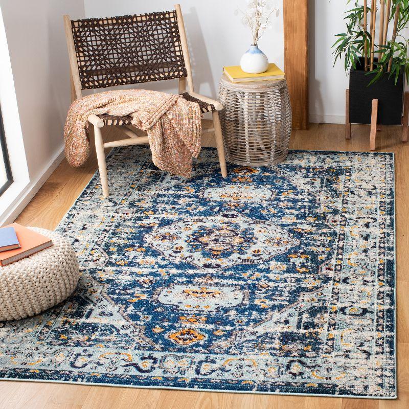 Madison MAD468 Power Loomed Indoor Area Rug - Dark Blue/Light Blue - 4'x6' - Safavieh