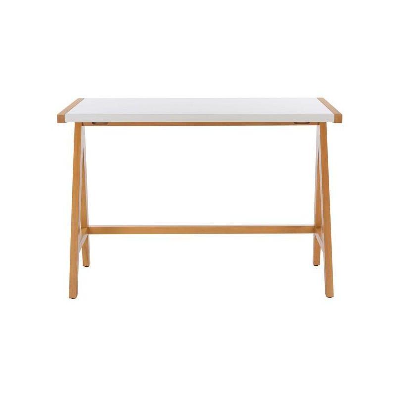 Ripley 46'' Oak and White Industrial Farmhouse Writing Desk