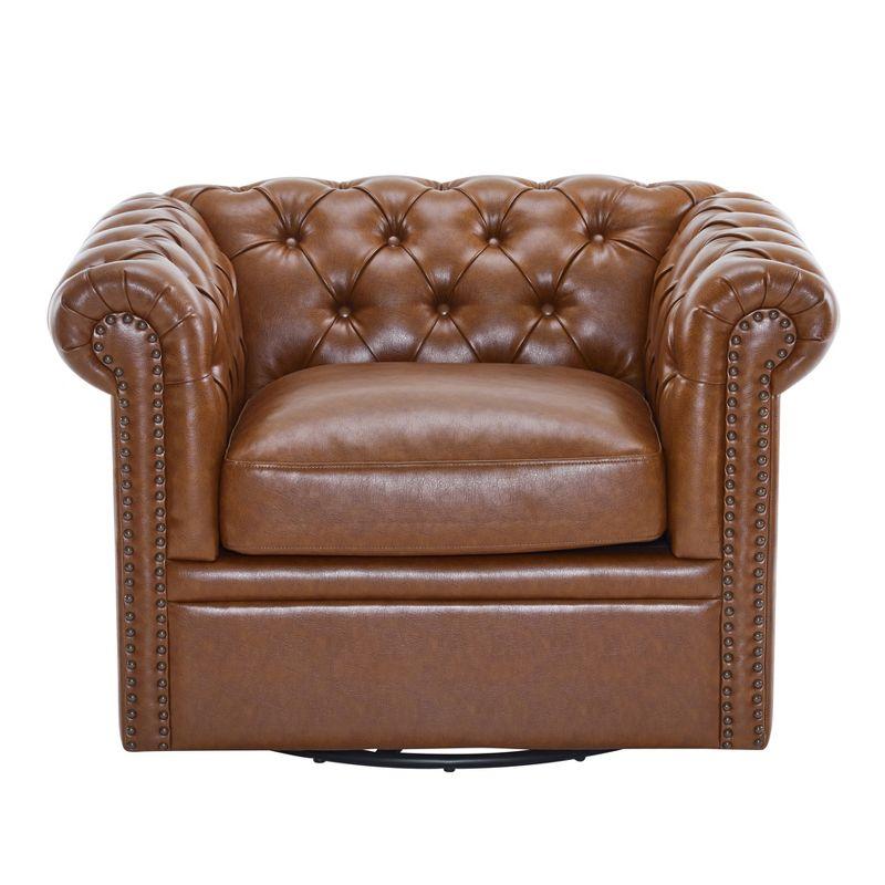 Christopher Knight Home Lawrence Chesterfield Upholstered Swivel Club Chair
