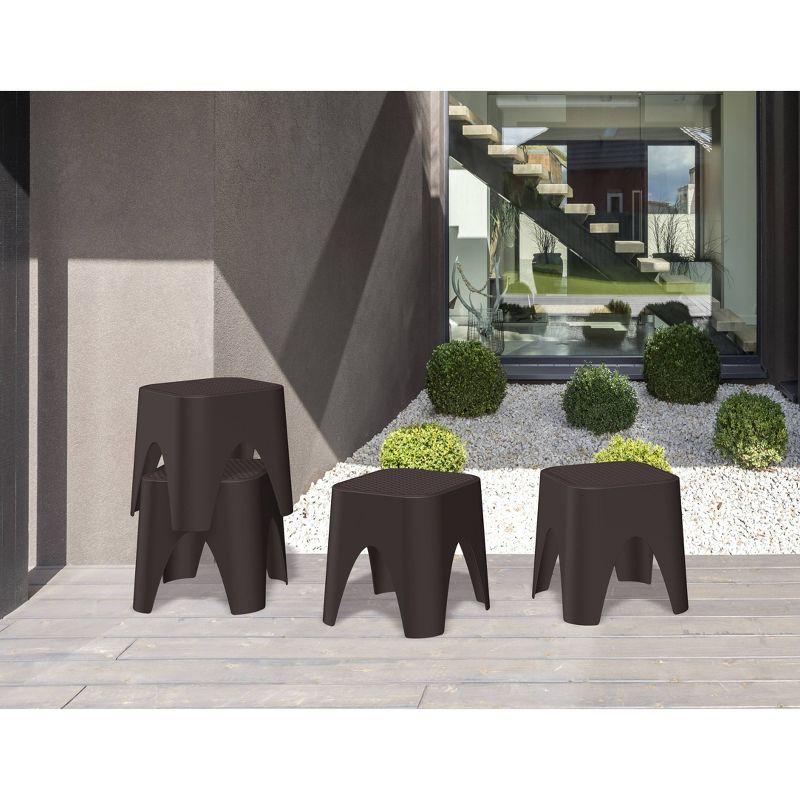 2pc Mallorca Stackable Rattan Top Side Table - Brown - Lagoon