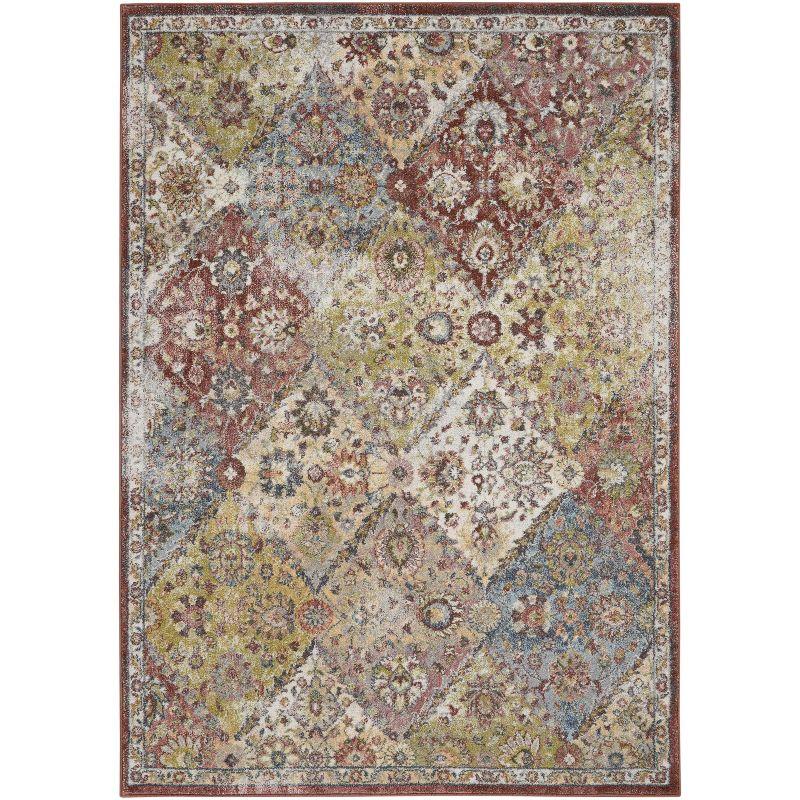 Terracotta Multicolor Floral 5' x 7' Hand-knotted Synthetic Area Rug