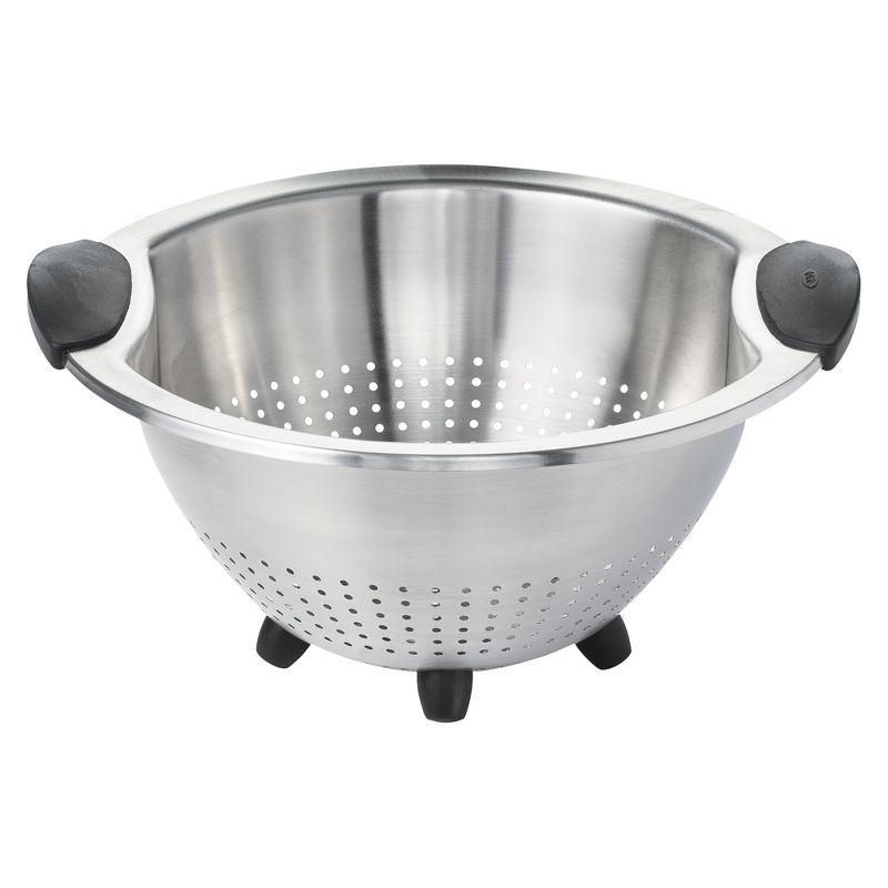 OXO 3Qt Stainless Steel Colander: Dishwasher-Safe Pasta Strainer, Light Silver, 9.6" Width, 3Qt Capacity