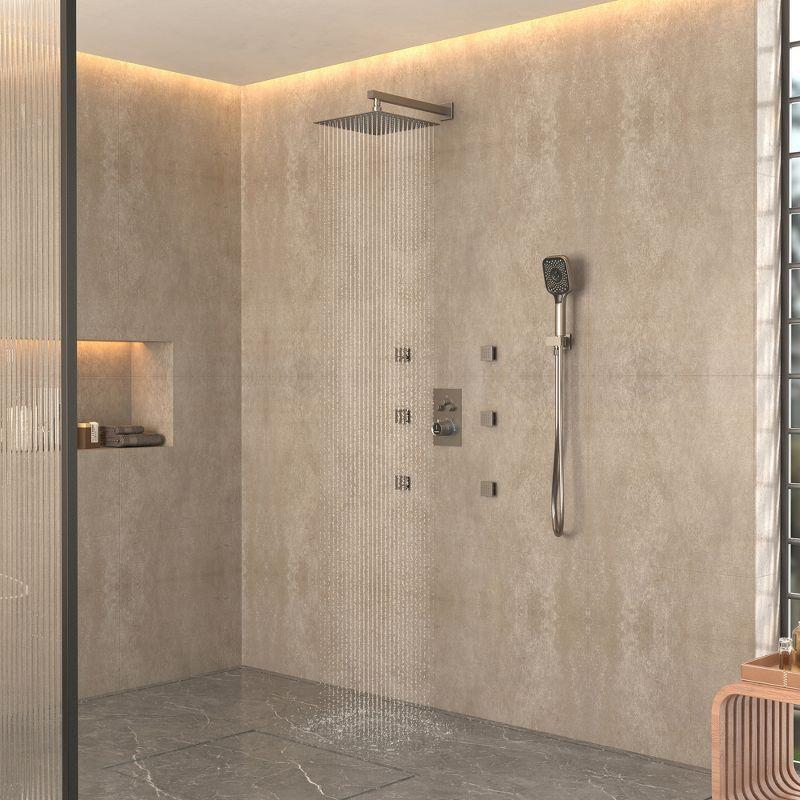 CASAINC 6-Spray 12 in. Thermostatic Dual Shower Heads with 6-Jets