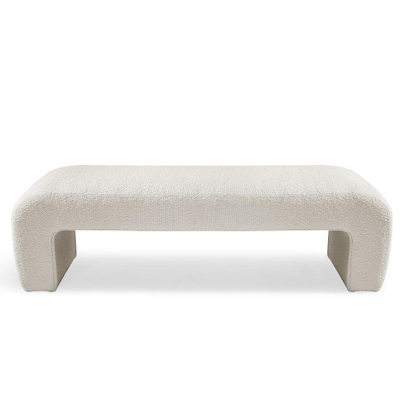 Lily 60" Boucle Look Large Bedroom Waterfall Upholstered Bench-Maison Boucle