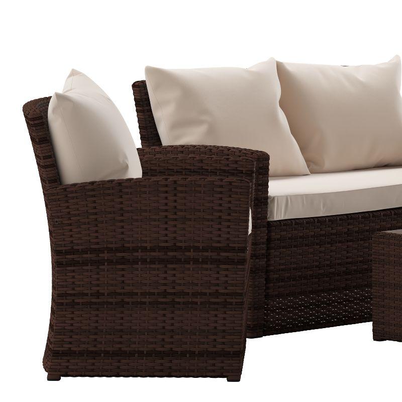 Emma and Oliver 4 Piece Patio Set with Gray Back Pillows & Seat Cushions - Outdoor Seating