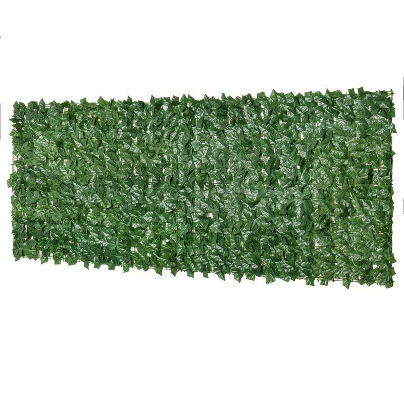 Outsunny 3 ft. H x 10 ft. W Artificial Faux Hedge Leaf Ivy Vine Mesh Privacy Screen