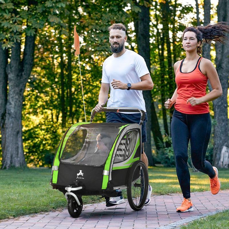 Aosom Aosom Foldable 3 Wheel Multi-Child Stroller with Storage