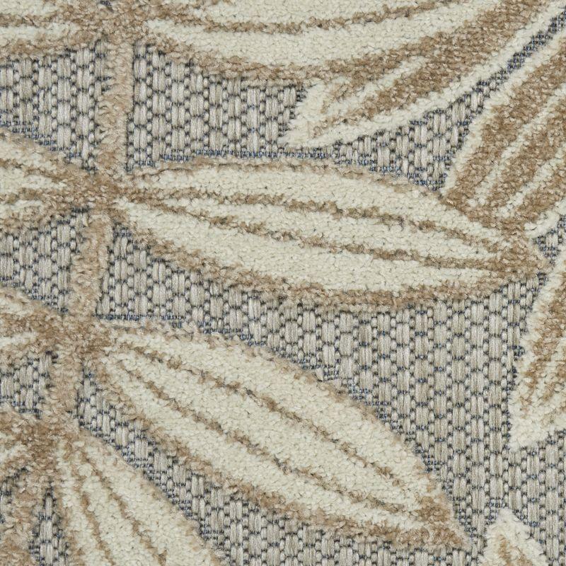 Nourison Aloha Floral Leaf Flatweave High-Low Indoor Outdoor Area Rug Natural 3'6" x 5'6"