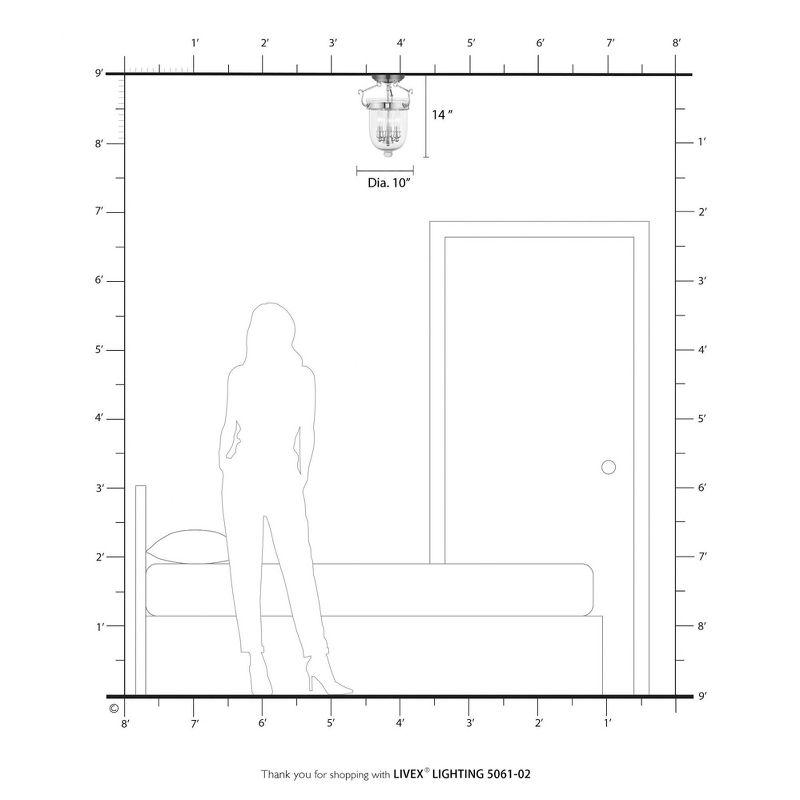 Livex Lighting Jefferson 3 - Light Flush Mount in  Polished Brass