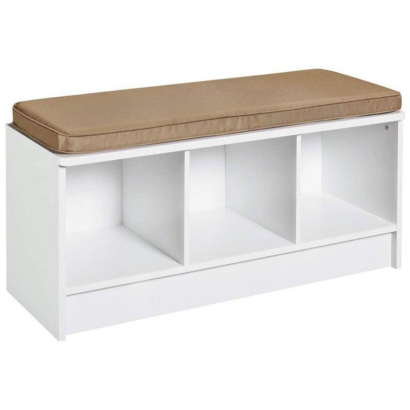 Modern White Cubeicals 3-Cube Storage Bench with Cushion