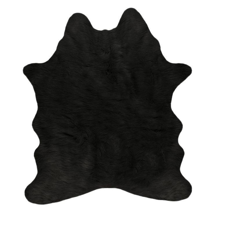 Luxe Classic Faux Hide Rug | Black | 4.25'x'5
